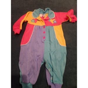 Lightning Bug Baby Bunting Romper 18M Color Block Flowers Snap